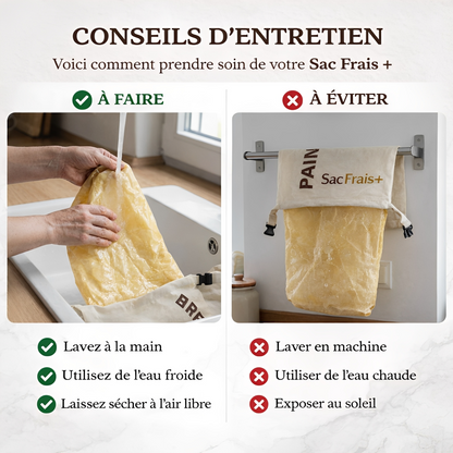 Sac Frais+ 100 % coton et cire d'abeille