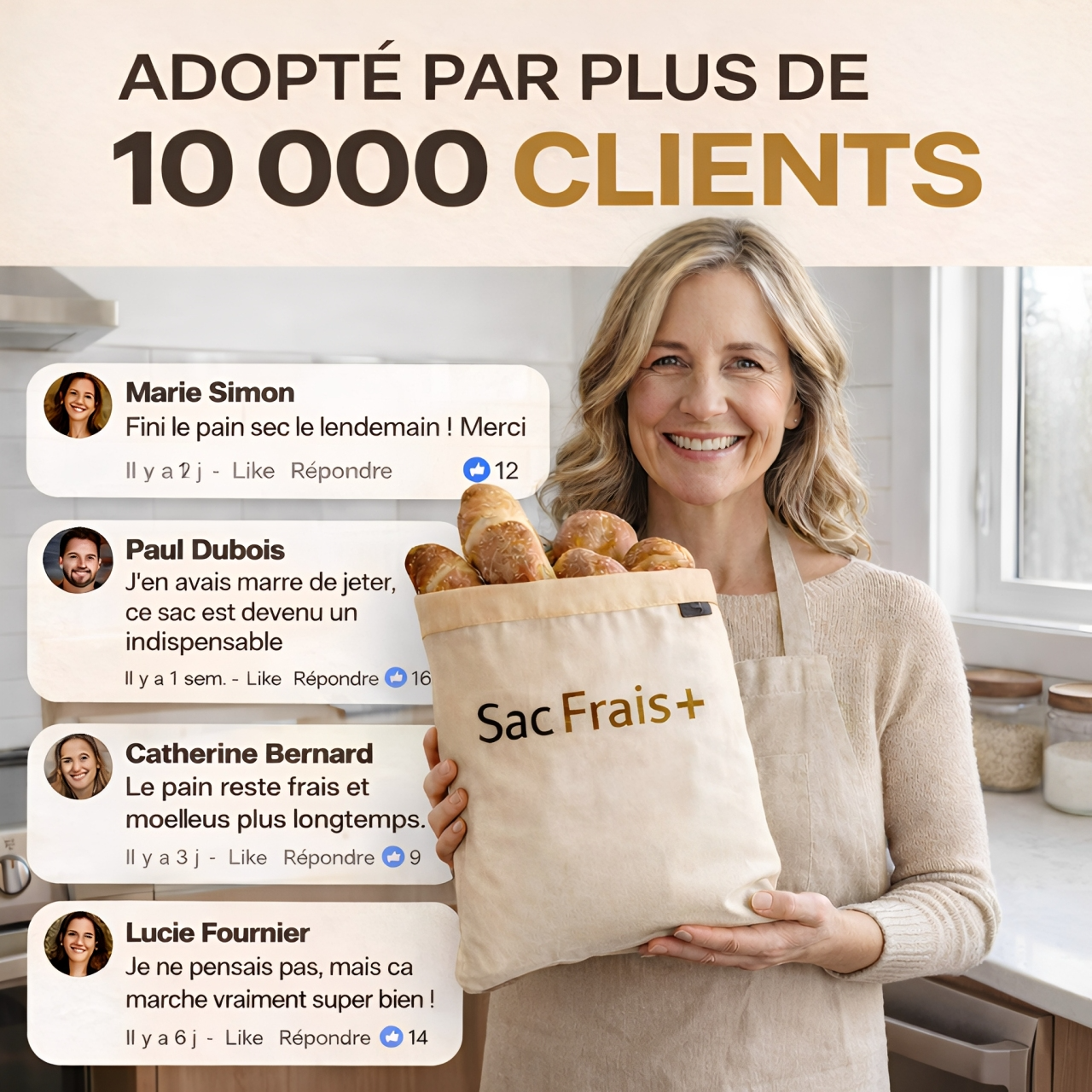 Sac Frais+ 100 % coton et cire d'abeille