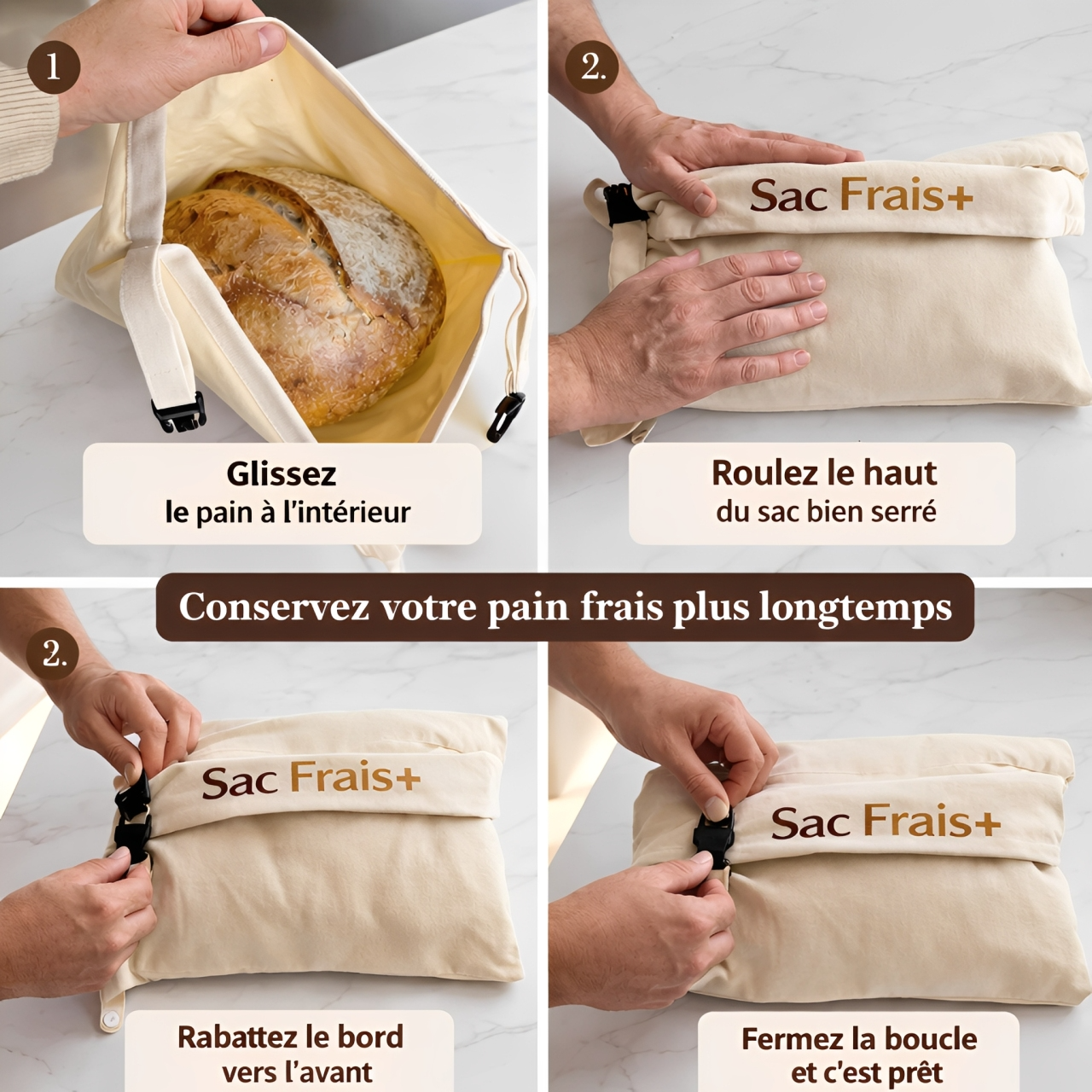Sac Frais+ 100 % coton et cire d'abeille